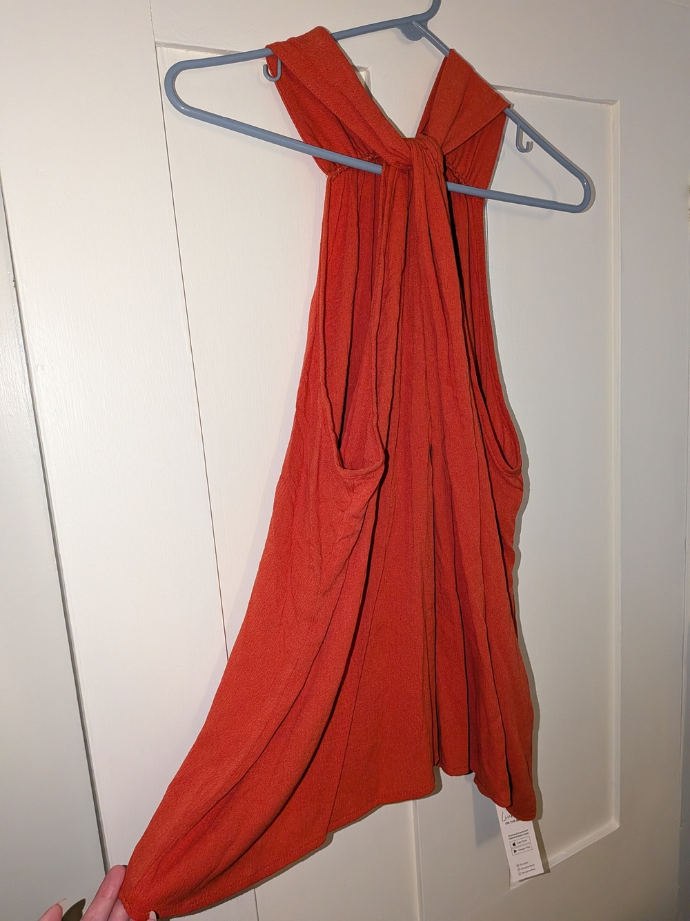 NWT CUPSHE Burnt Orange Textured Halter Top — Size Large